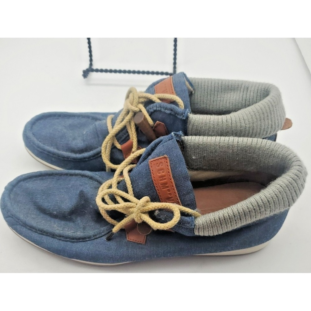 Schmoove Shoes 9.5 Mens Desert Beach Denim Beach Style Rare Vintage - Picture 2 of 6